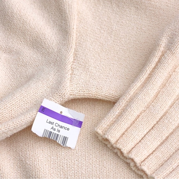 Free People Cream Knit Oversized Long Sleeve Sweater - Picture 4 of 4